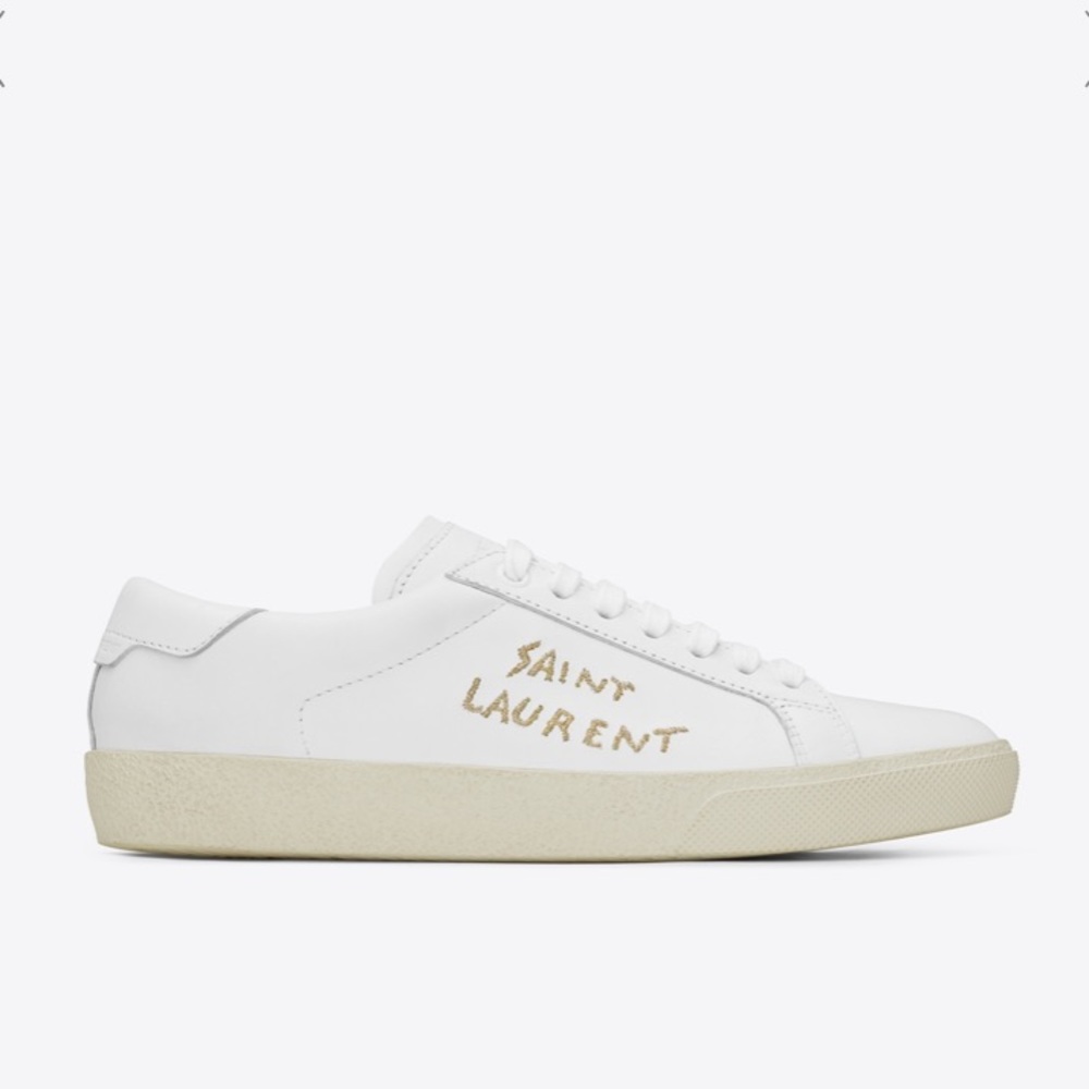 YSL White Sneakers Embroidered